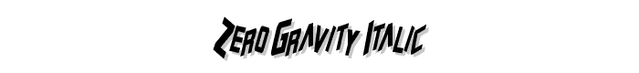 Zero Gravity Italic font